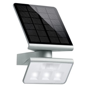Steinel LED-Solar-Außenwandleuchte X Solar L-S Silber mit Bewegungsmelder.