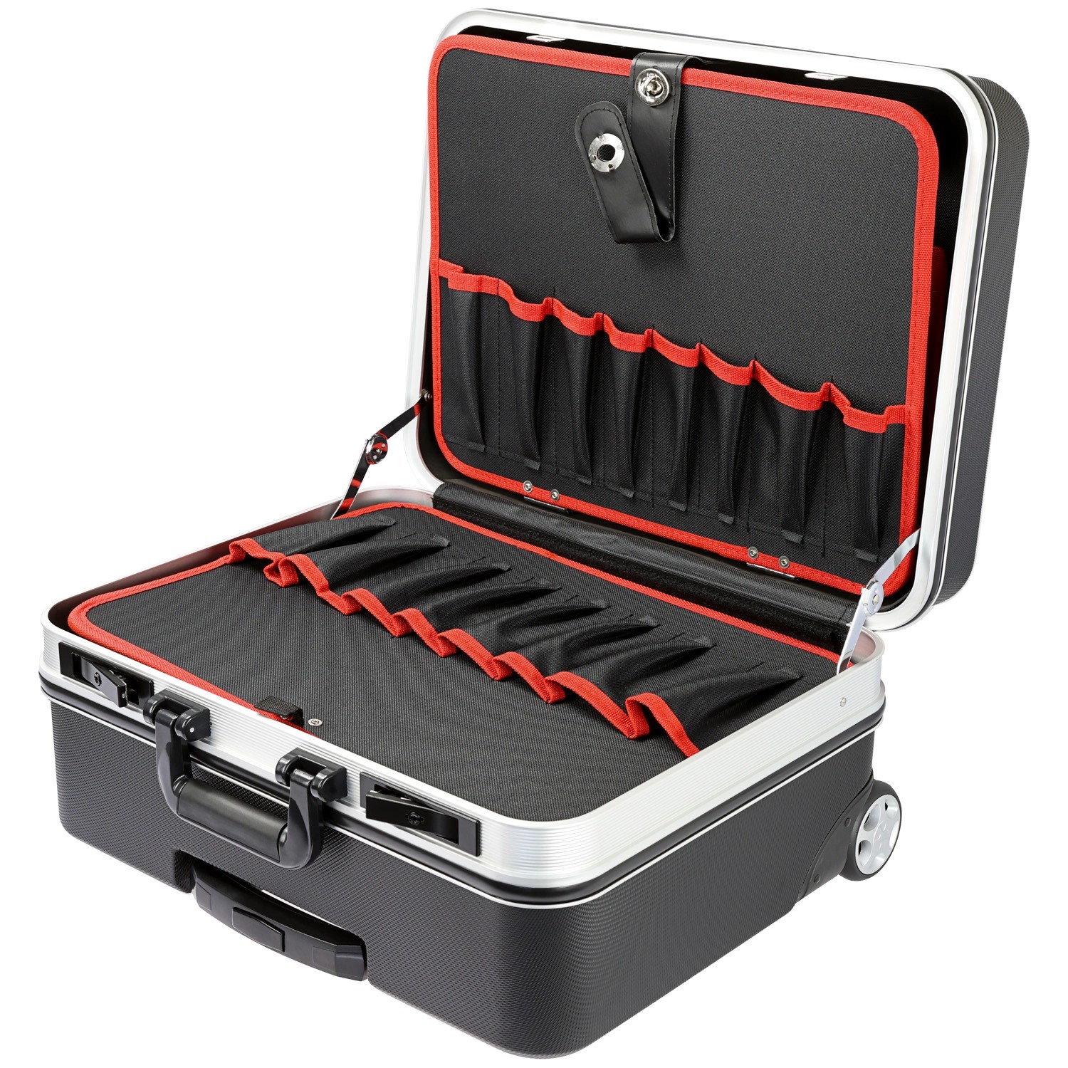 HMF 15602-02 Werkzeugtrolley Leer Werkzeugkoffer ABS-Kunststoff Rollen 47 x 40 x 24 cm