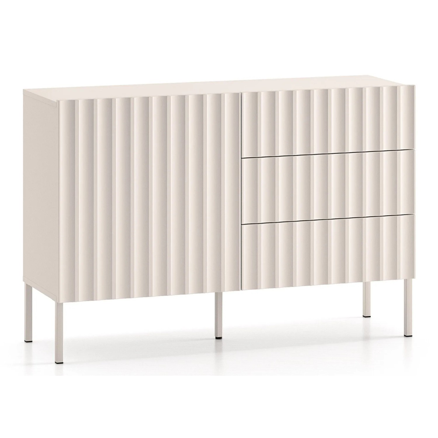 Selsey Sideboard Derriva Mit Schubladen Und Gerillten Fronten 113 Cm Kaschmir