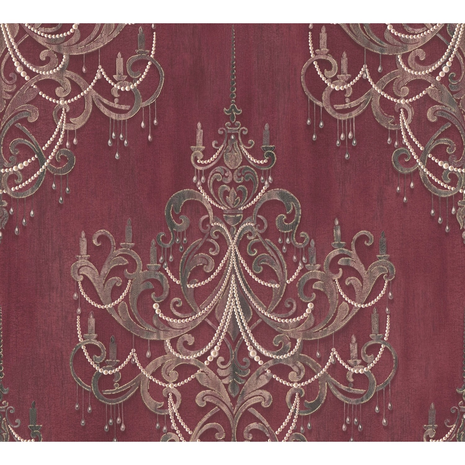 Vliestapete Barock Kronleuchter Rot Rosa FSC®