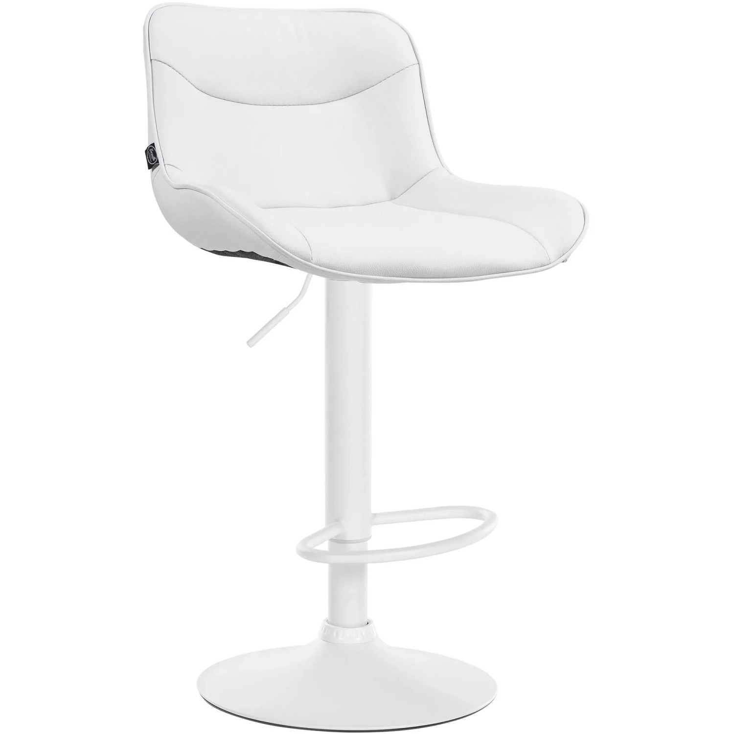 DELUKE Barhocker RAGAD Kunstleder Weiß 49x51x85cm Weiß Barstuhl Höhenverstellbar Mit Lehne Drehbar Tresenhocker Tresenstuhl