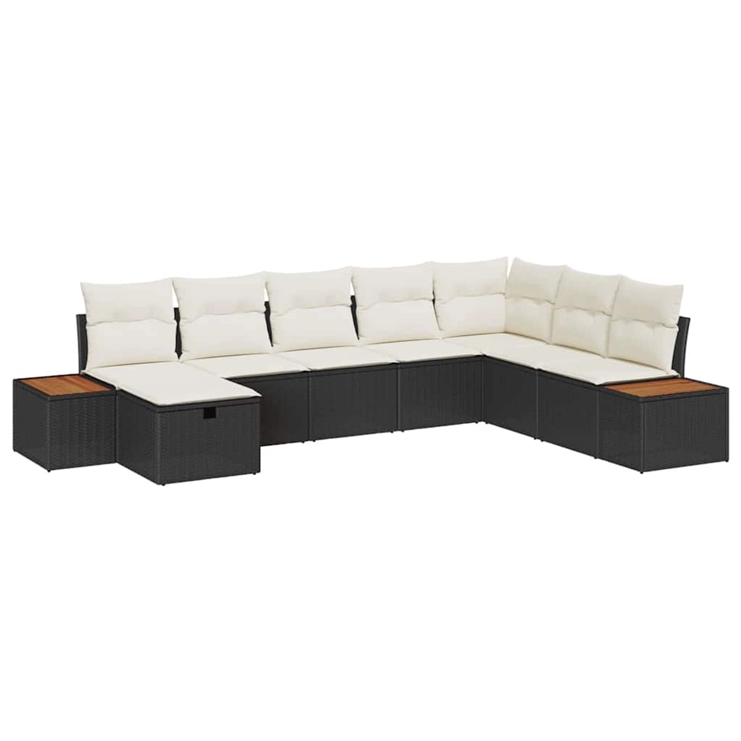 vidaXL 8-Teiliges Garten-Sofa-Set mit Kissen Schwarzes Poly Rattan 3359654 günstig online kaufen