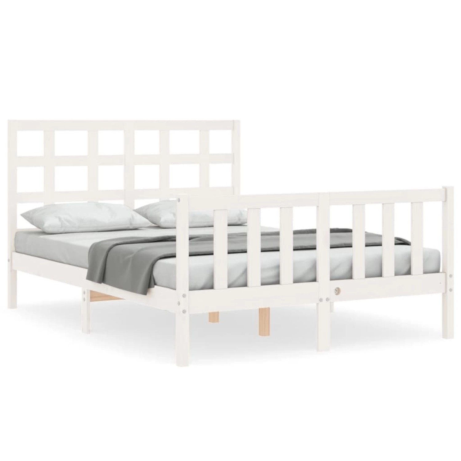 vidaXL Massivholzbett ohne Matratze Weiß 120x200 cm Kiefernholz 3192097 günstig online kaufen