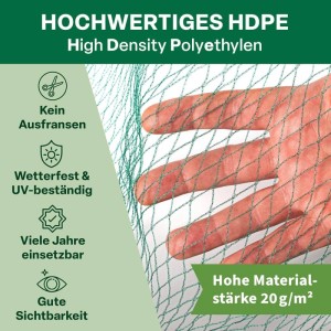 TTL GARDEN Vogelschutznetz 10 x 10 m Masche 15x15mm Gartennetz Teichnetz Reißfest UV Stabil Feinmaschig Zuschneidbar Vogelabwehr Pflanzenschutznetz