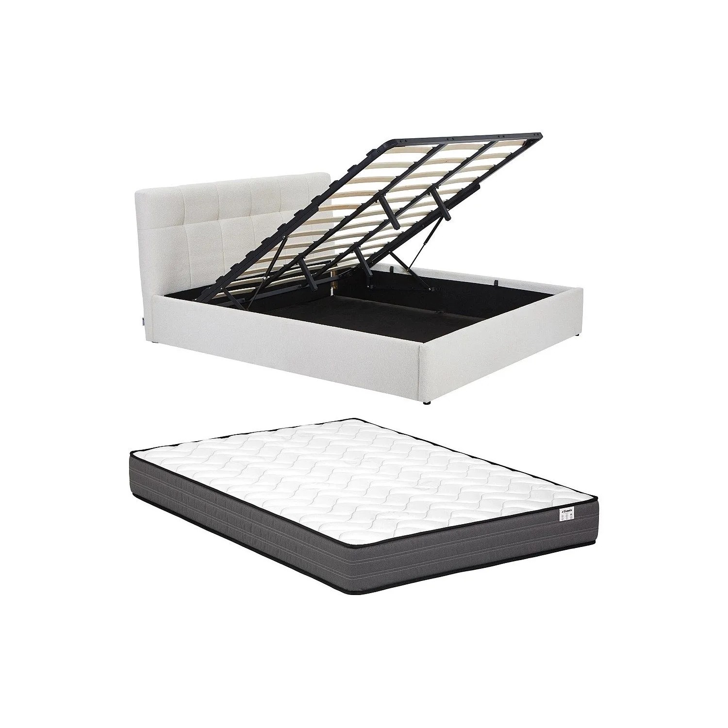 Vente-unique Bett Mit Bettkasten Maziri Weiß 196 cm