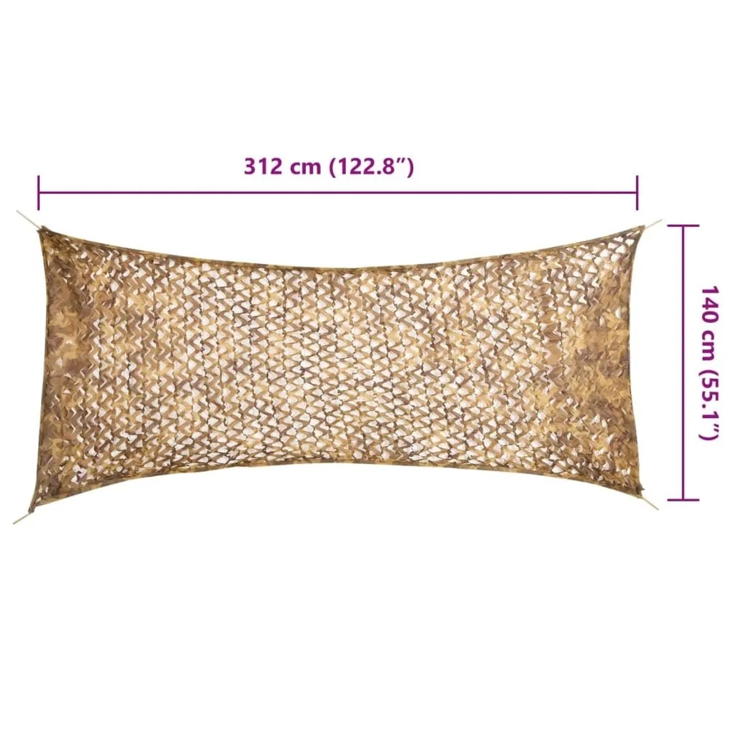Sandfarbenes Tarnnetz 312x140 cm aus Oxford-Gewebe für Abdeckung und Schutz.