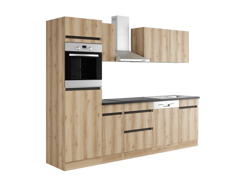 Optifit Küchenzeile OPTIkombi Kaya290 ohne E-Geräte 270 cm Breite Wildeiche  NB