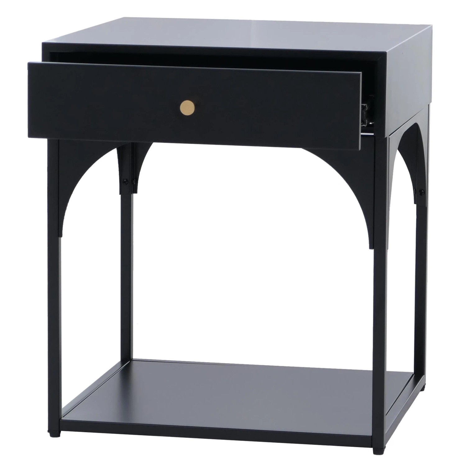 MCW Nachttisch O88 Schublade Metall 50x43x41cm Schwarz