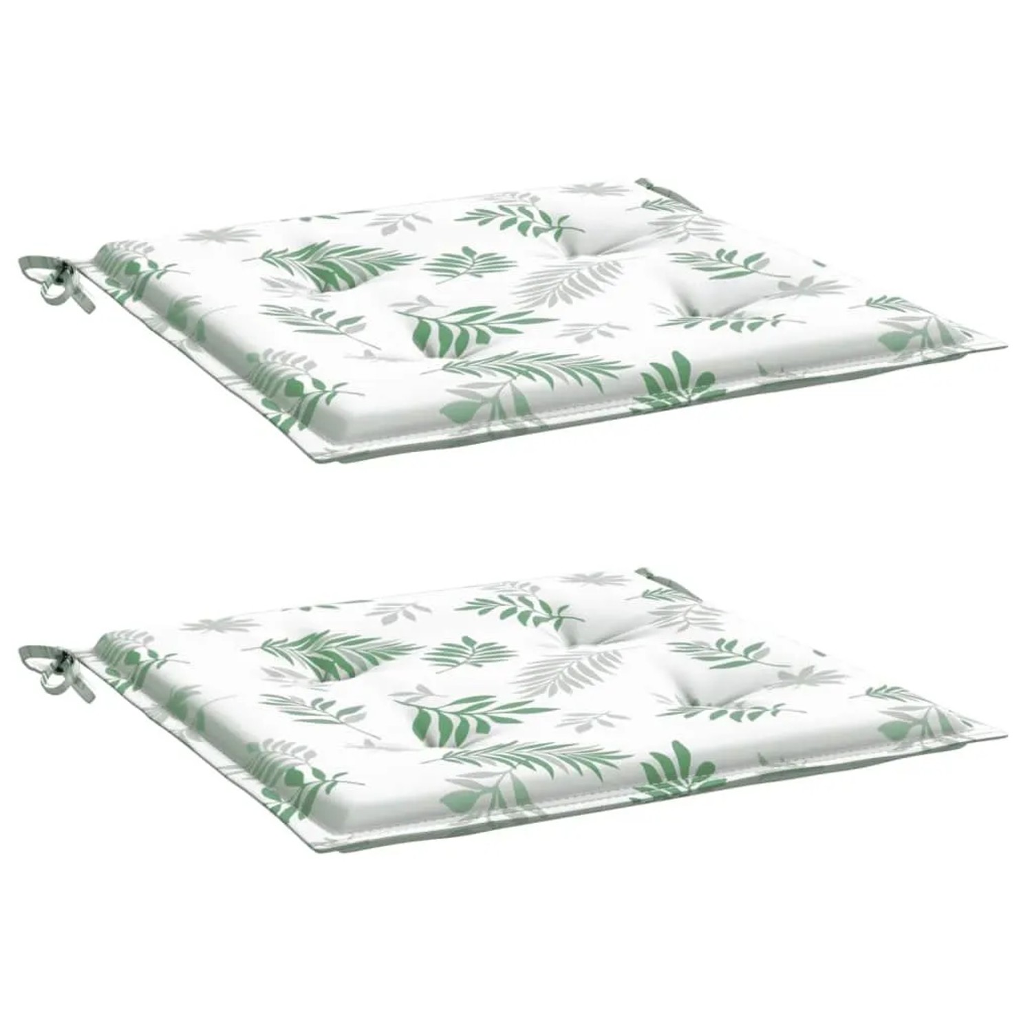 vidaXL Stuhlkissen 2 Stk Blattmuster 40x40x4 cm Stoff 361020