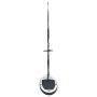 Aufblasbares SUP-Board mit Segel Set in Schwarz-Weiß. Komplettes Stand-up-Paddleboard für Wassersport und Windsurfen.