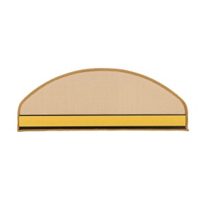 Beige, halbrunde KARAT Stufenmatte Rügen selbstklebend, 65x23,5 cm.