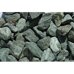 Grünschieferbruch Glitzer-Grün, 25-50mm Zierkies für Garten- und Landschaftsbau.