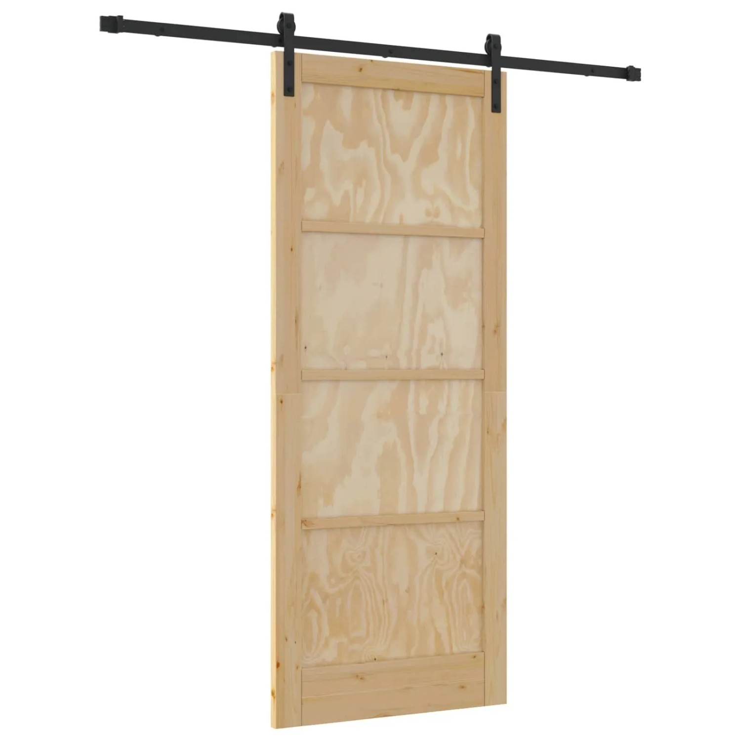 vidaXL Schiebetür Natur und Schwarz 86 x 211 cm 3445412