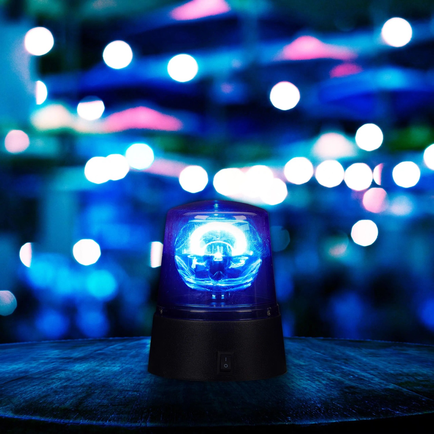 Relaxdays Blaulicht LED 2er Set Kunststoff Blau Schwarz Batteriebetrieben 11,5 cm x 9,5 cm je 200 g_3