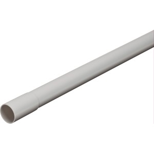 Helles, starres Isolierrohr EN 20, 2 m lang, für die Aufputzmontage.
