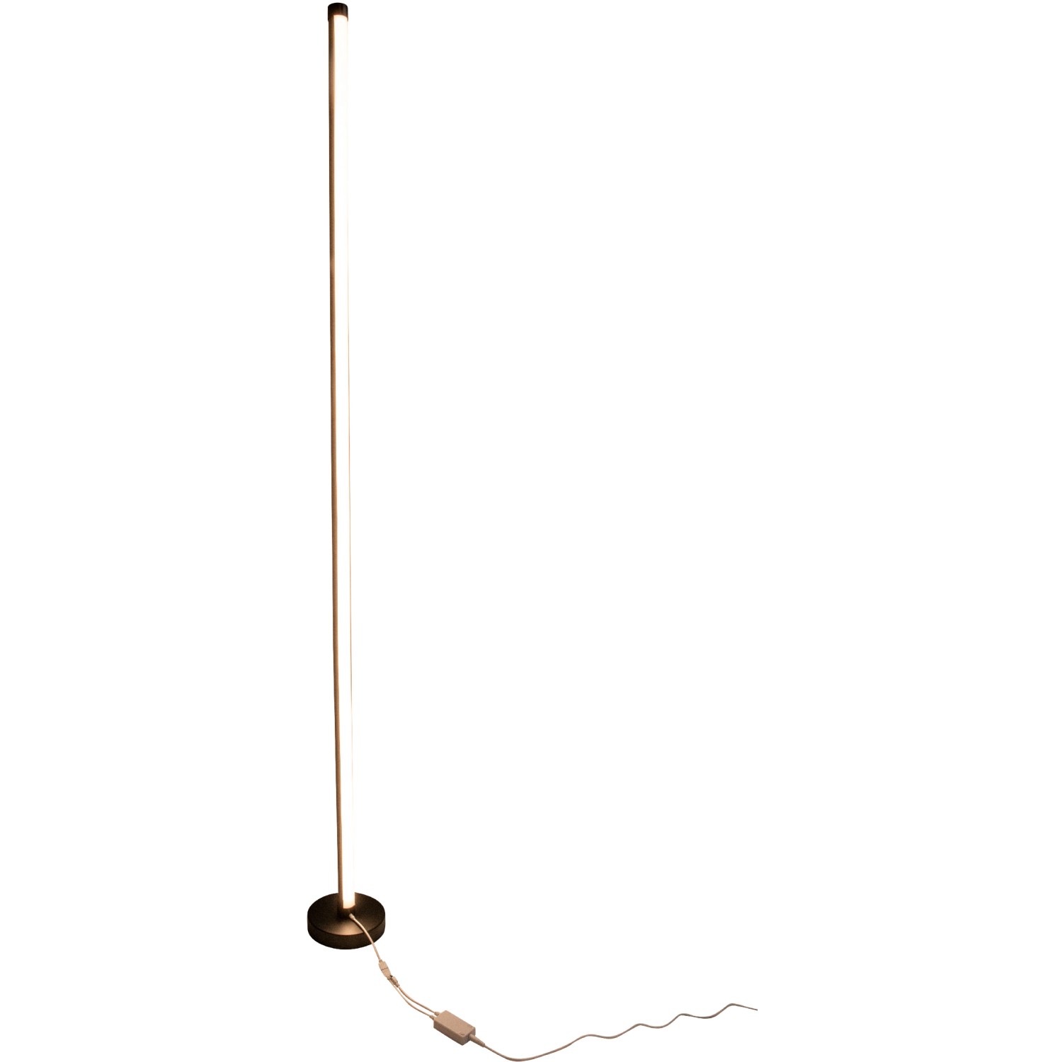 Schwarze LED-Stehleuchte Digital Motion Light, 150 cm hoch, dimmbar und mit Fernbedienung.