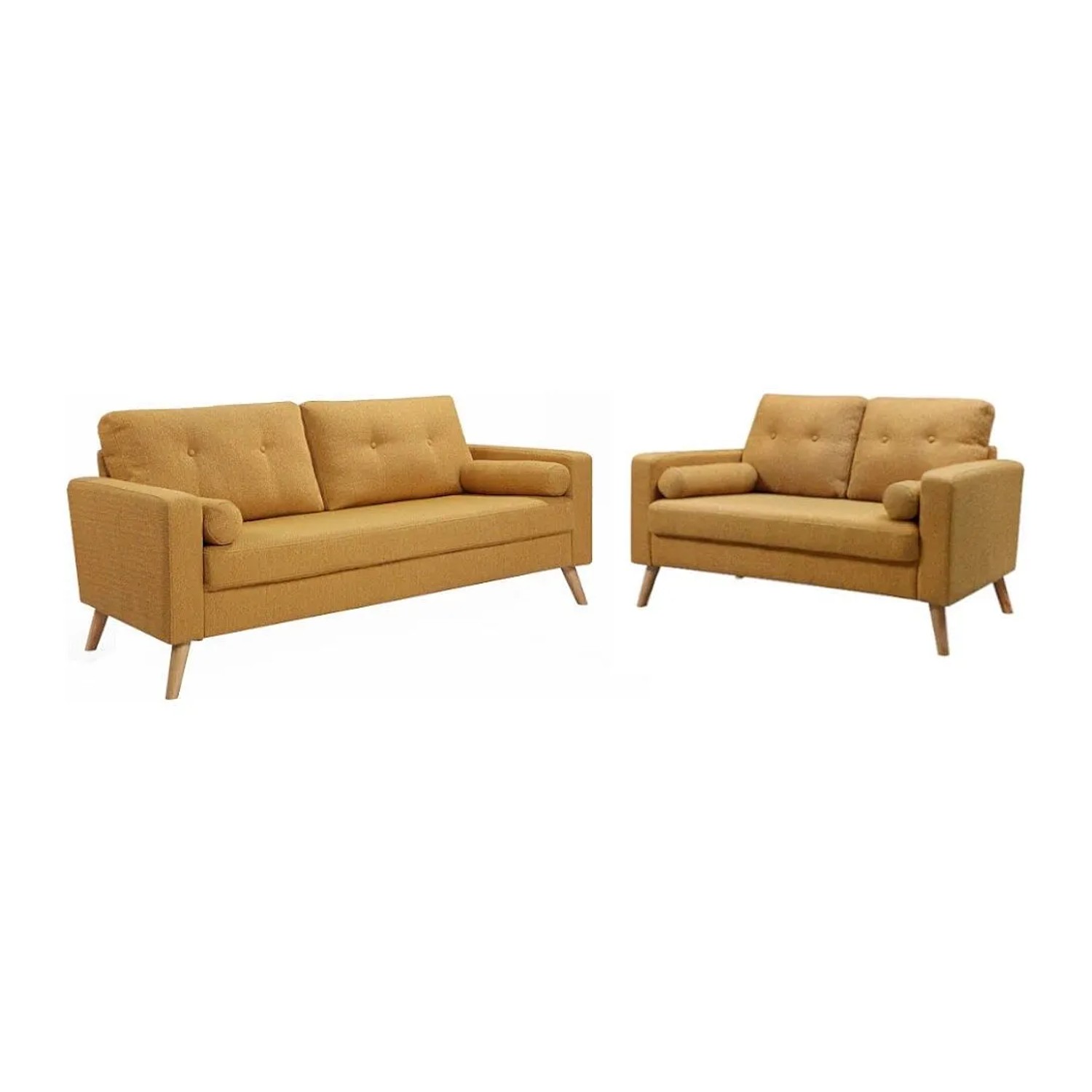 Vente-unique Couchgarnitur Tatum Gelb 130 cm  182 cm