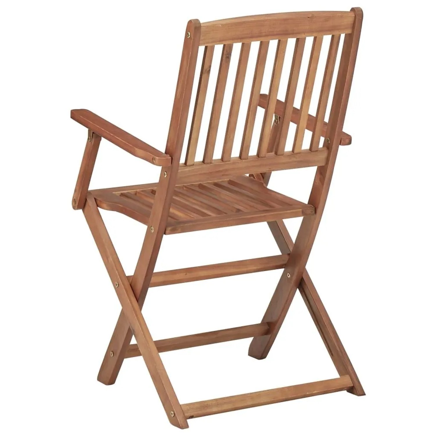 Klappbarer Gartenstuhl aus massivem, geöltem Akazienholz. Rückenlehne und Sitzfläche mit Latten. Ideal für Garten & Terrasse.