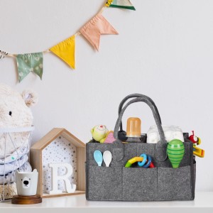 Relaxdays Windel Caddy Filz Dunkelgrau 11 Fächer 33 cm x 23 cm x 18 cm