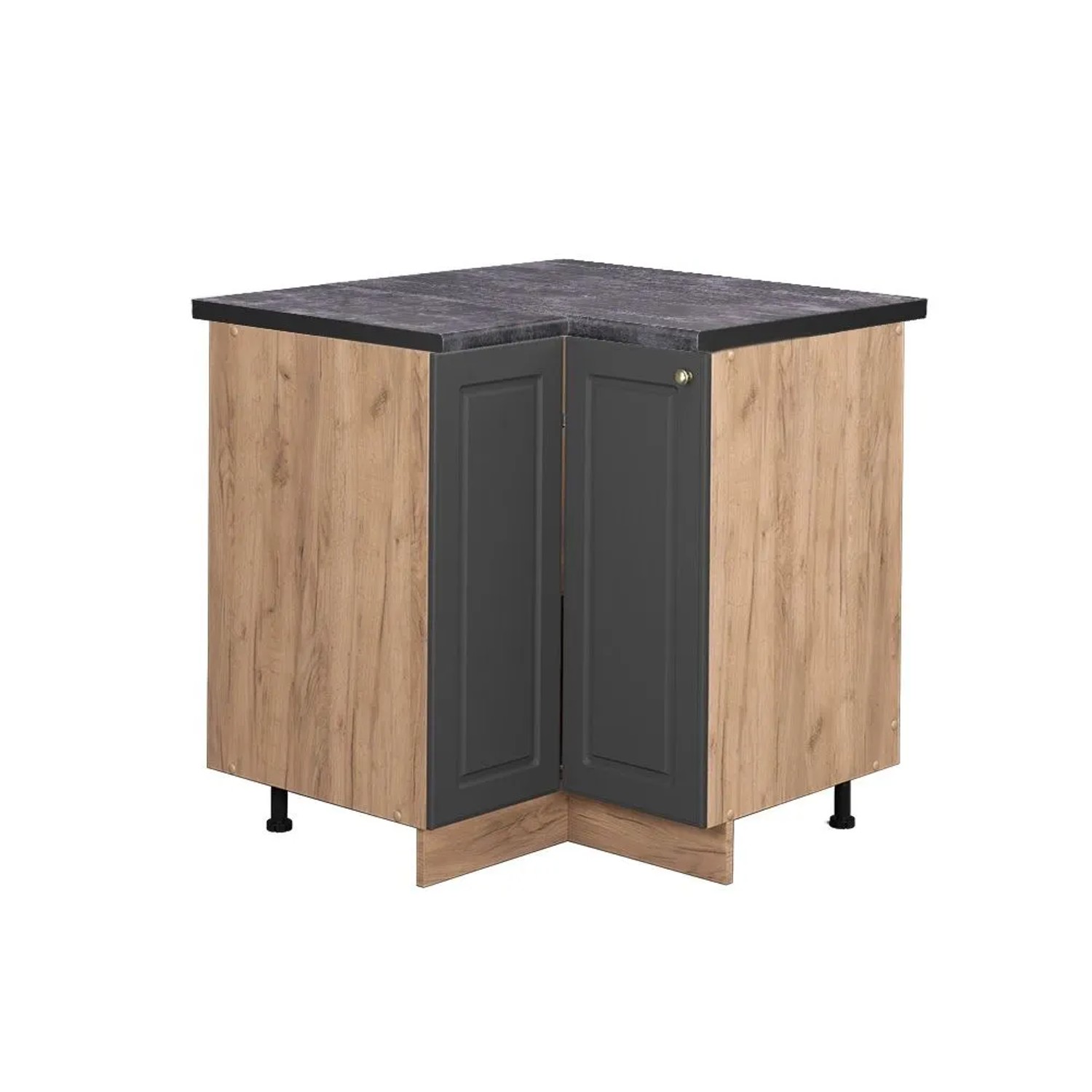 Vicco Eckunterschrank Fame-Line Anthrazit-Gold Goldkraft Eiche 81 cm AP Anthrazit