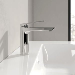 Villeroy & Boch Oasis Waschtischarmatur Ohne Zugstange mit Keramikkartusche Wassersparend Auslaufhöhe 114MM Rund Chrom