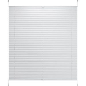 Weißes Thermo-Spannplissee Toledo, 90x130 cm, für Fenster, mit hitzereflektierender Beschichtung.