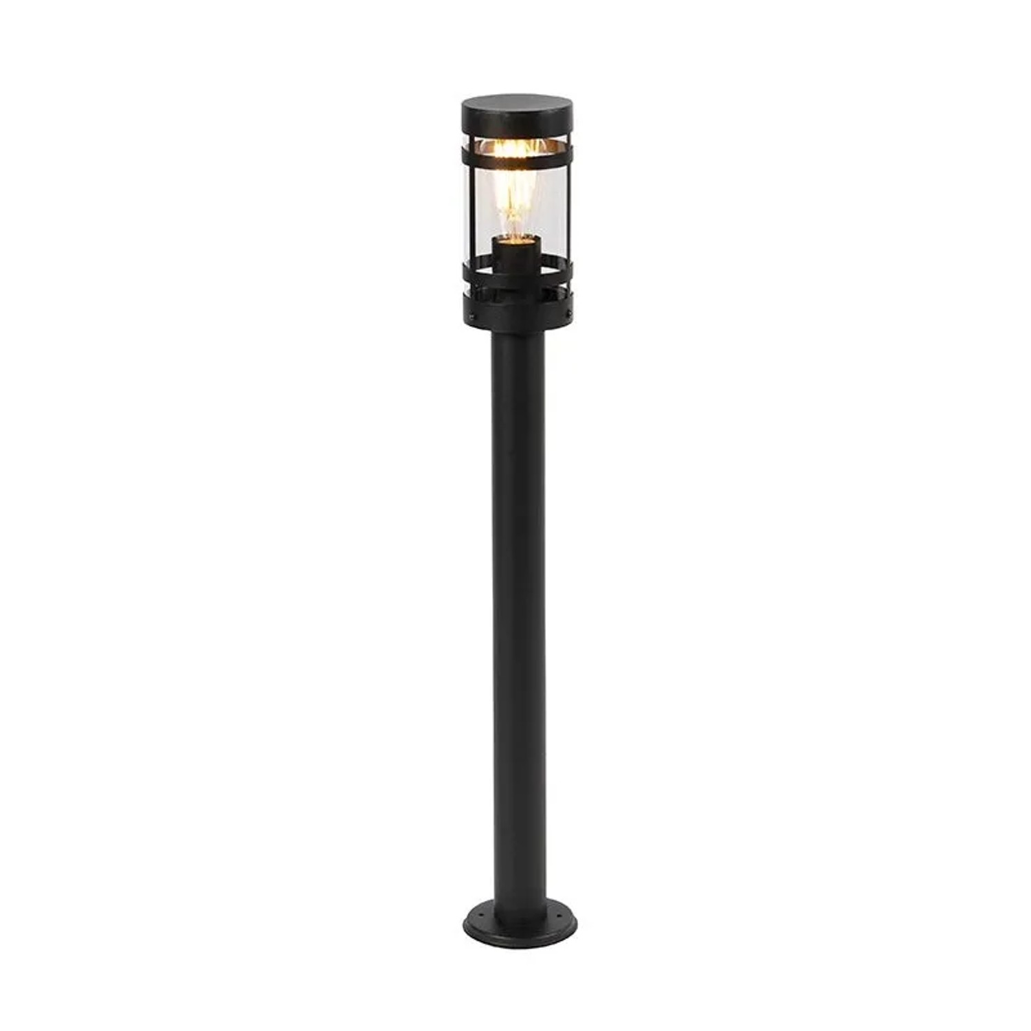 QAZQA Moderne Außenleuchte Schwarz 80 cm IP44 Gleam