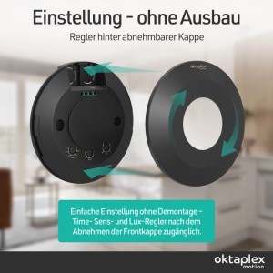 Oktaplex Isa 24 GHz HF Präsenzmelder 360 Grad Decken Bewegungsmelder Flach Schwarz