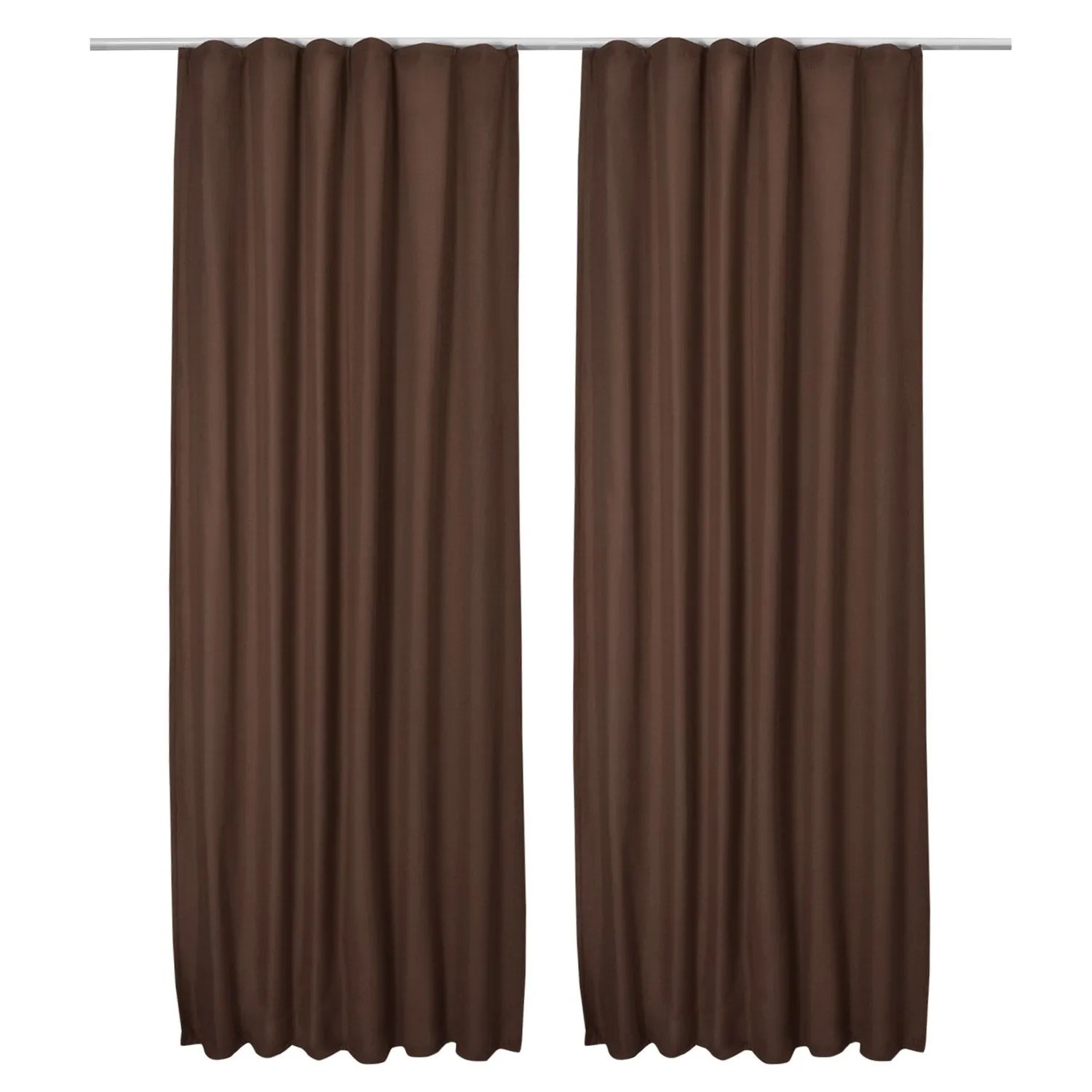 Beautissu Amelie TK Vorhang mit Kräuselband 140x245cm Braun 2tlg