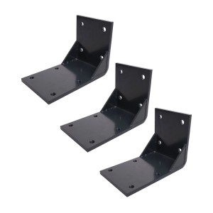 3 anthrazitfarbene Deckenadapter aus massivem Stahl für Kassetten-Markisen. Stabile Halterung zur Deckenmontage von Sonnenschutz.