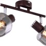 Bronzefarbiger Globo Strahler Pallo mit zwei rauchglasfarbenen Lampenschirmen.