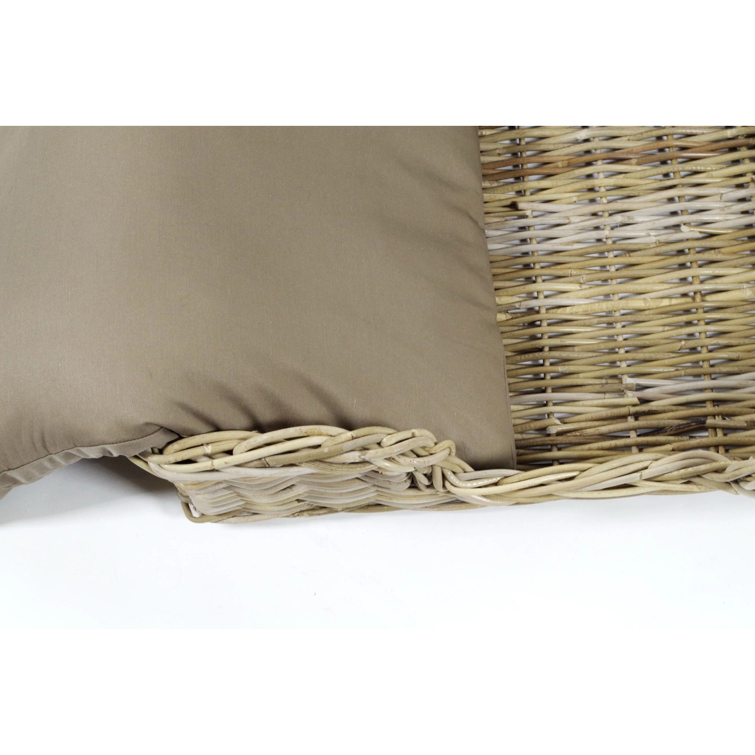 Kobolo Hundekorb aus Stabilem Rattan Geflochten mit Kissen Gr M 81Lx62B cm_7