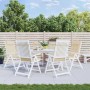 6 beige Hochlehner Auflagen aus Oxford-Gewebe für Gartenstühle im Außenbereich.