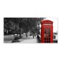 Banjado Magnettafel London mit roter Telefonzelle, 78x37cm. Magnetwand für Notizen und Fotos.