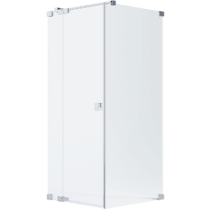 Schöner Wohnen Eckdusche mit Drehtür, Festteil und Chrom-Rahmen, 80x80x200 cm.