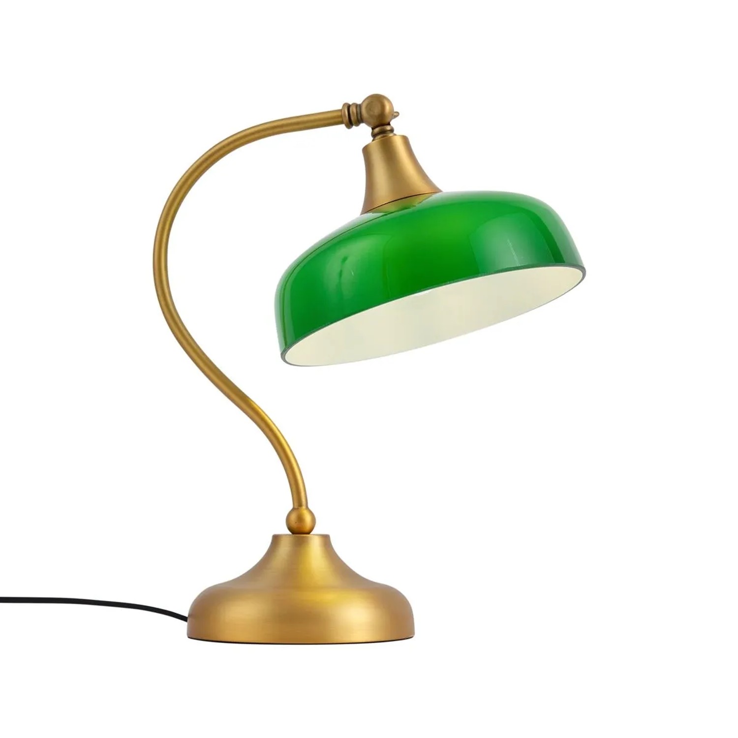 QAZQA Klassische Tischleuchte Bronze mit Grünem Opalglas Clerk