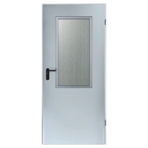 Hörmann ZK Innentür, verzinkt, 100x200 cm, mit Drückergarnitur und Glaseinsatz.