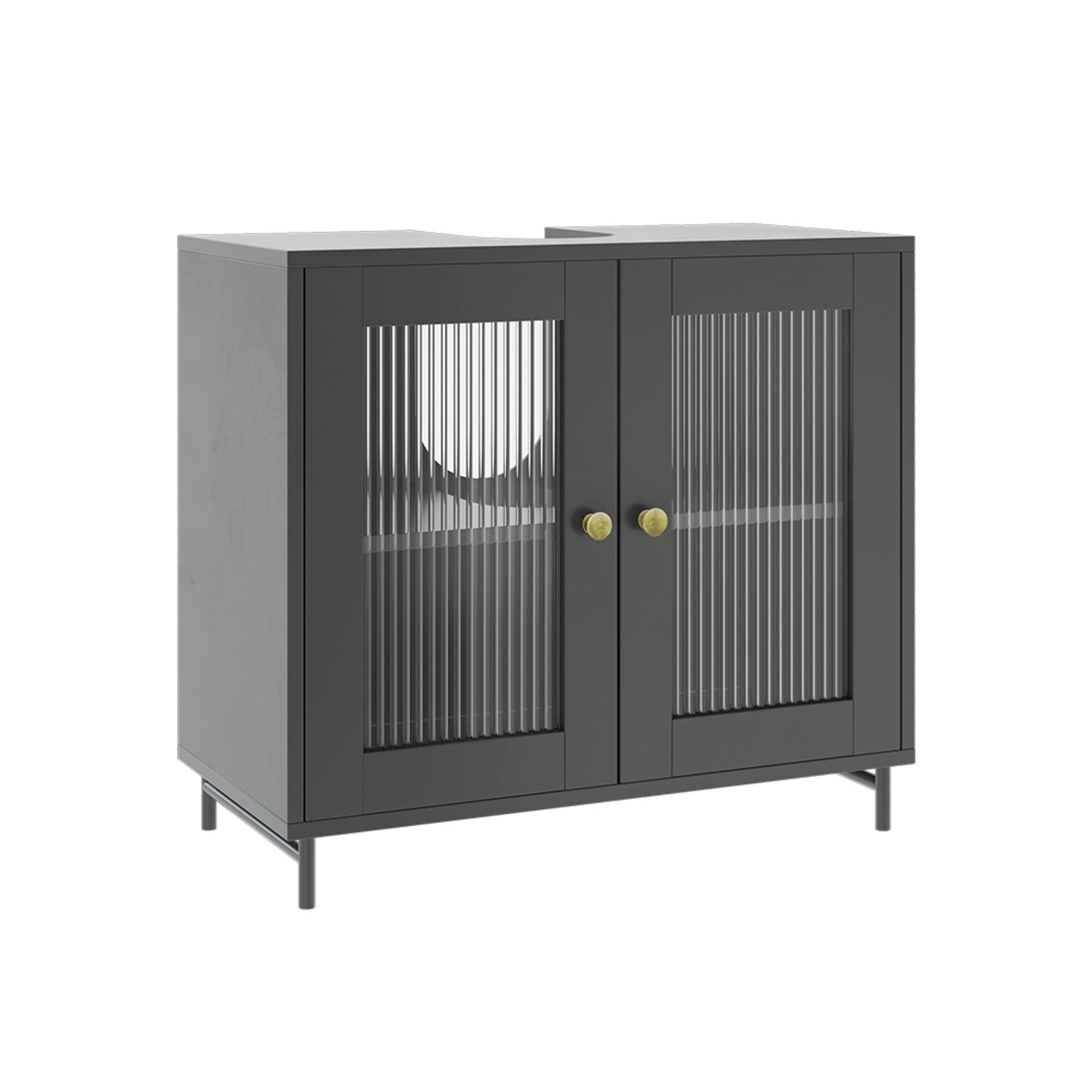Vicco Waschbeckenunterschrank Malte Grau 60 x 58 cm