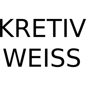Schriftzug "Kreativ Weiss" für Bondex Kreidefarbe Spray