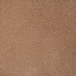 Detailaufnahme Teppichboden Denver hellbraun, Meterware mit Velours-Oberfläche.