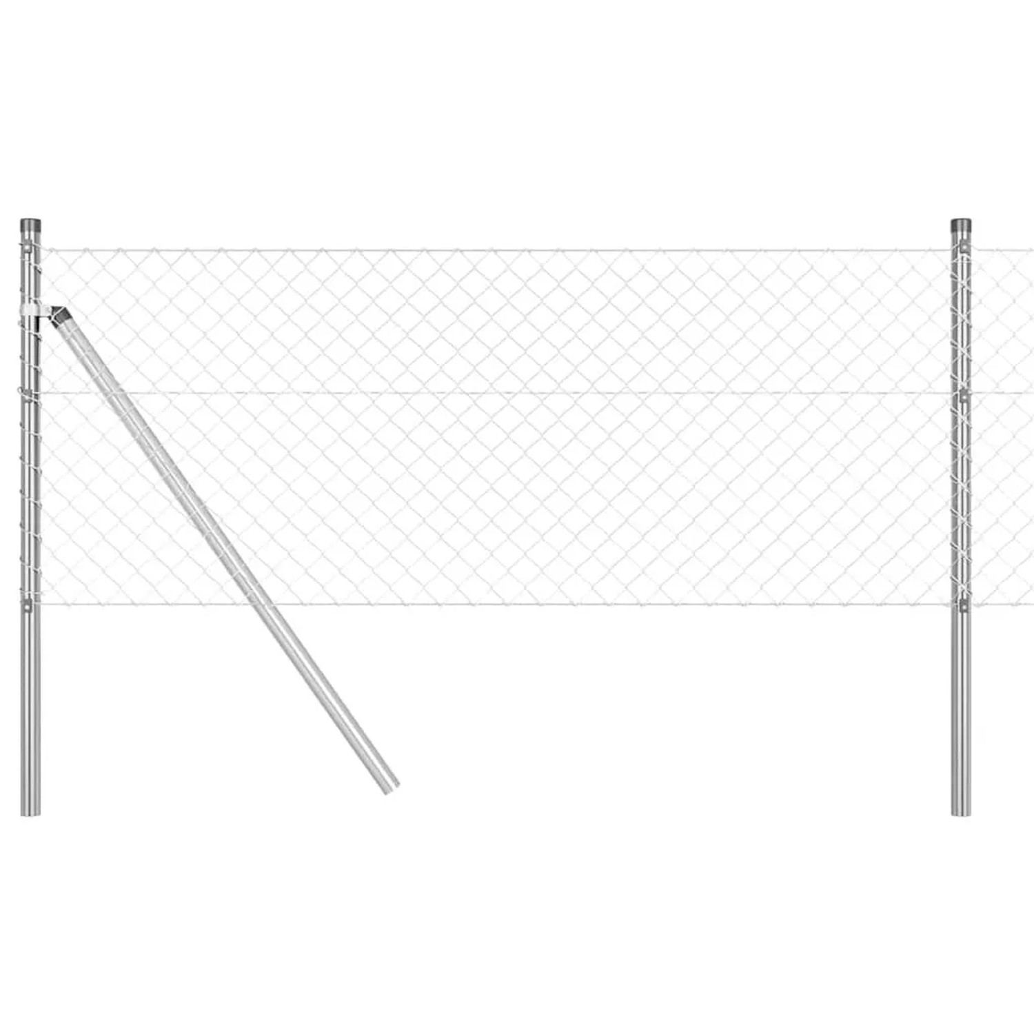 vidaXL Zaunpfosten Silber 25 x 0,8 m 40 x 40 mm Maschen Stahl 3351140 günstig online kaufen