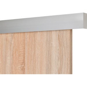 Schienen-Set Baseline, Aluminium silber, für Melamin-Schiebetür (Detailansicht).