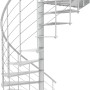 Weiße Minka Spindeltreppe Milano, Ø120 cm, für Geschosshöhen bis 300 cm. Innentreppe mit Metallstufen und Geländer.