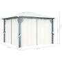 Cremefarbener vidaXL Pavillon 300x300 cm mit Vorhängen und Aluminiumrahmen. Ideal für Garten und Terrasse.