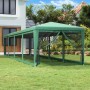 Grünes vidaXL Partyzelt 3x12m mit Netzseitenwänden für Garten & Feiern.