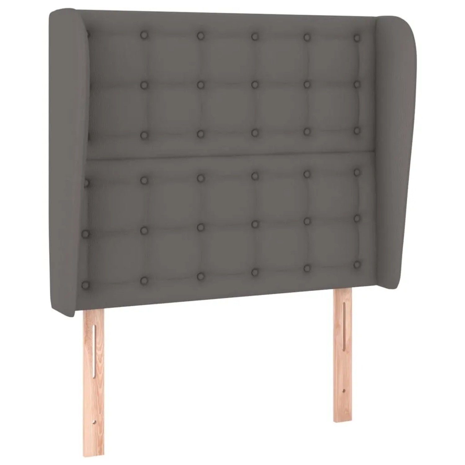 vidaXL Kopfteil mit Ohren Grau 93x23x118/128 cm Kunstleder 3118038