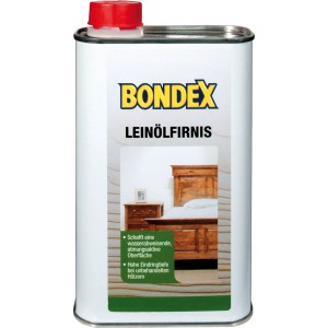 Dose Bondex Leinölfirnis Transparent 500ml für Holz, betont die Maserung.