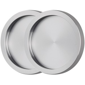 Griffmuschel-Paar für Lifeline Schiebetürsystem aus Aluminium, silberfarben.