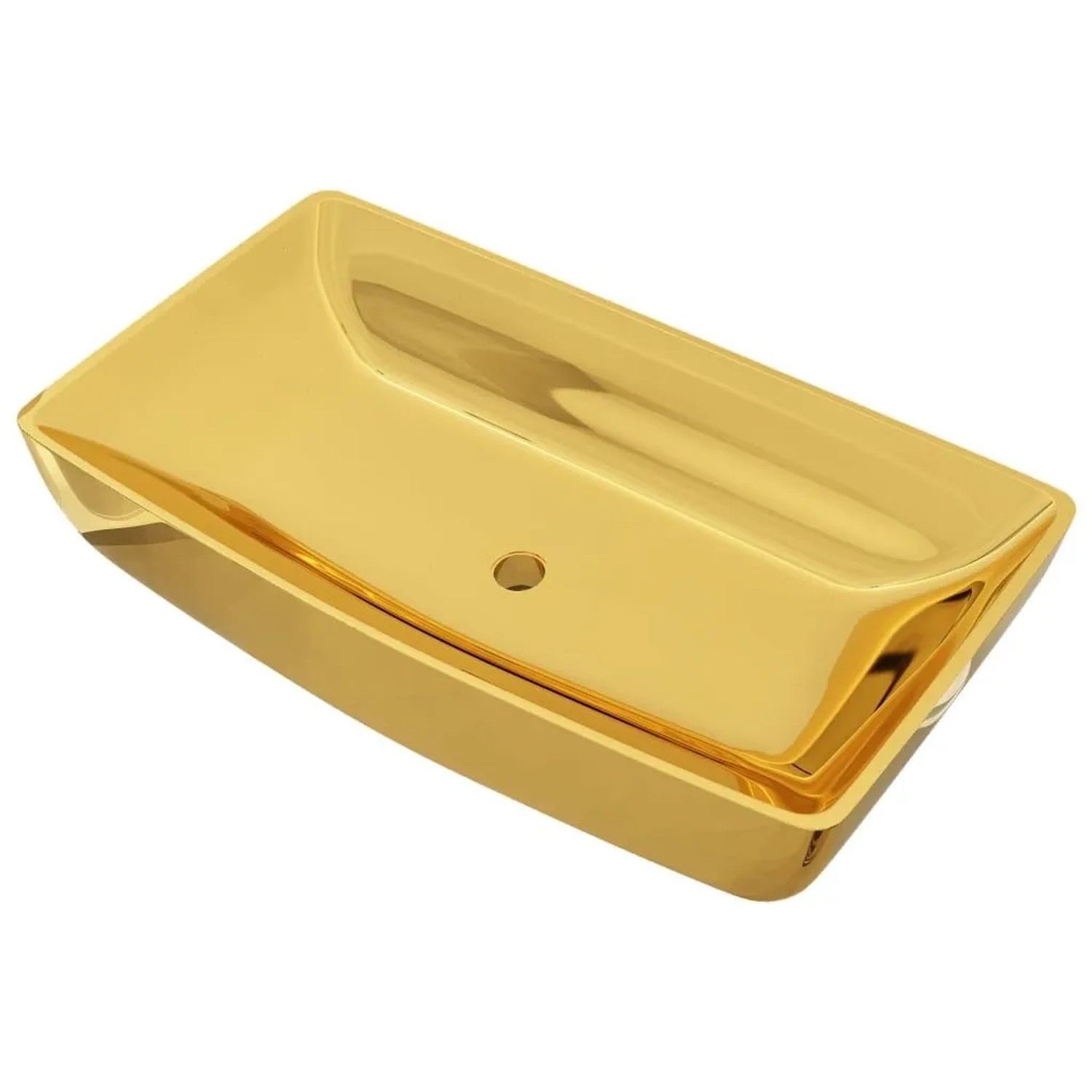 vidaXL Waschbecken 71 x 38 x 13,5 cm Keramik Golden 143480