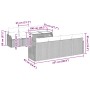 vidaXL Gartenmöbel-Set, hellgraues Poly Rattan Sofa-Set mit Kissen, 7-teilig, Abmessungen